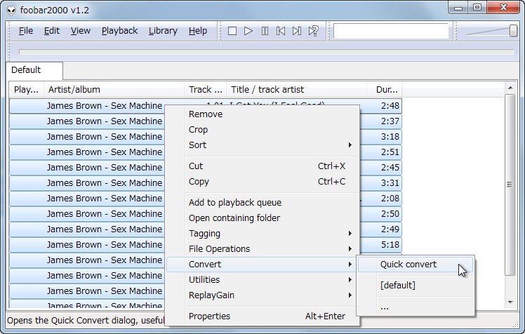 「foobar2000」v1.2