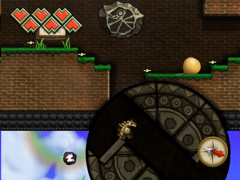 自分の重さで仕掛けを動かす場所