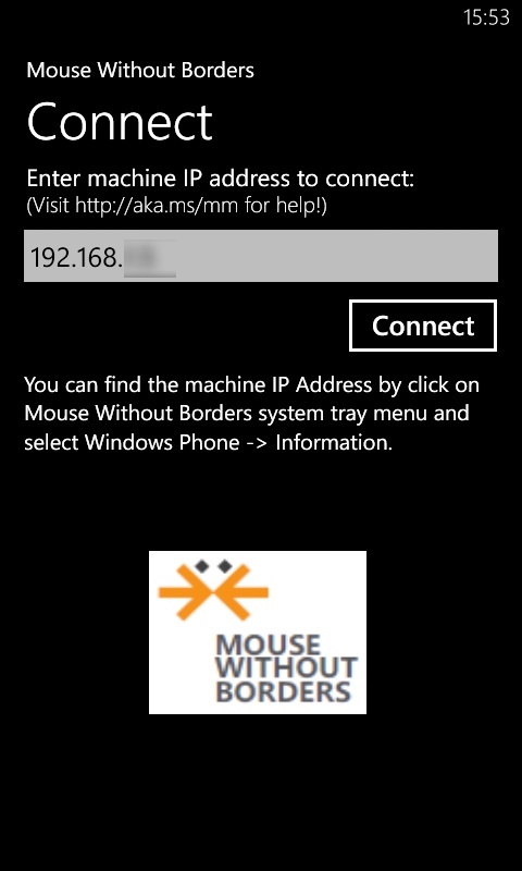 ホストPCへ接続（Windows Phoneアプリの場合。Windows ストアアプリでの操作もほぼ同様）
