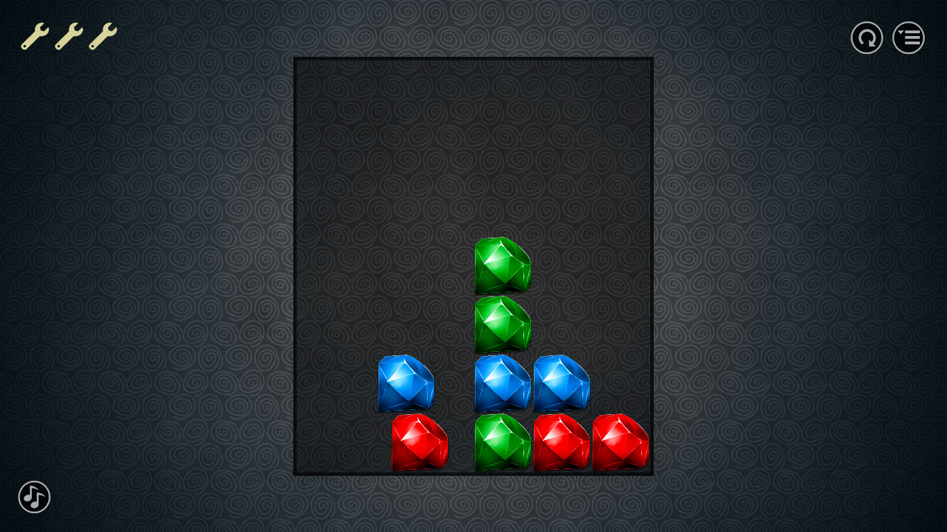 マルチタッチで複数の宝石を同時に動かせるのがポイント