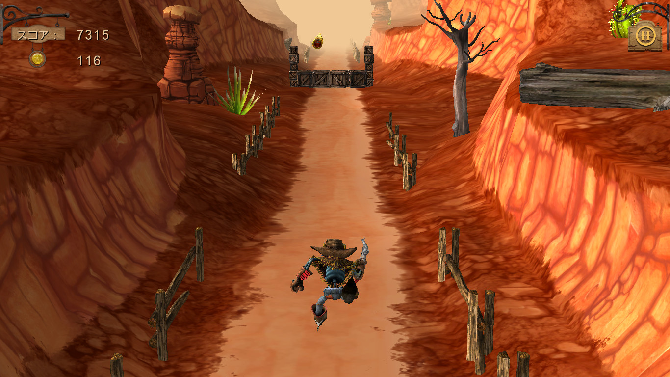 走るガイコツを、端末の傾きやタッチ操作で操る