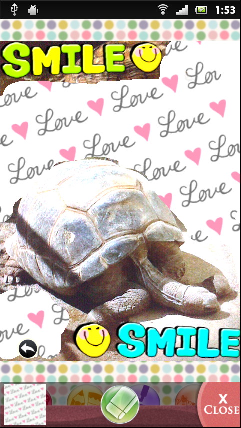 画面をなぞることで背景画像を表示する“背景ブラシ”ツールによって、被写体の周囲を隠せる