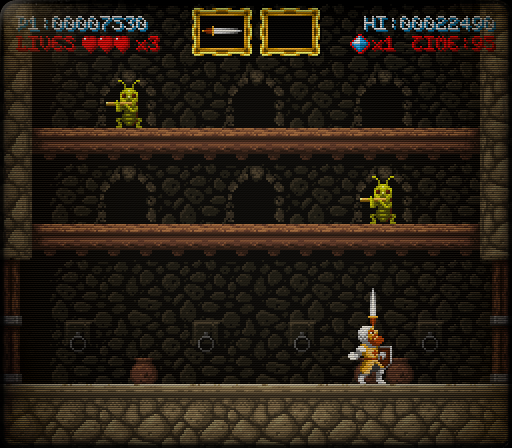 特定ステージのクリア後は虫を倒してアイテムを入手するボーナスステージが登場