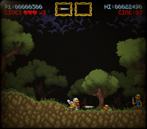 王の命令で悪魔討伐の旅に出る横スクロールアクションゲーム