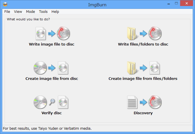 「ImgBurn」v2.5.7.0