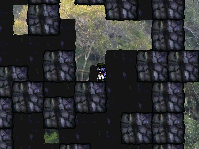 アオを操作して崖を越え、先へと進む