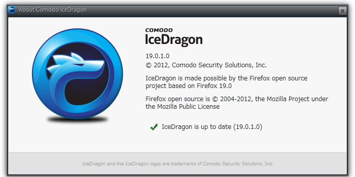 「Comodo IceDragon」v19.0.1