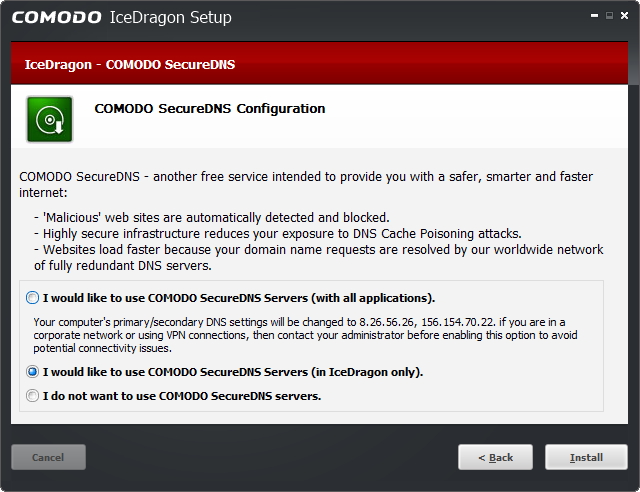 “Comodo Secure DNS”を利用して、マルウェアに感染したドメインへの接続をブロック