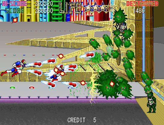 ステージの最後には強力な攻撃を繰り広げるボスが待ち構えてる