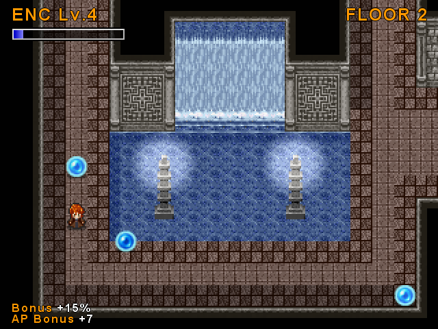 エンカウントキャンセルにより、敵シンボルが半透明化し通り抜けられるようになる