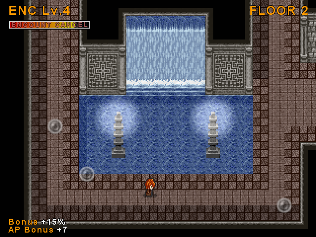 エンカウントキャンセルにより、敵シンボルが半透明化し通り抜けられるようになる