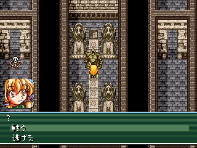 シンボルエンカウント制なので戦闘を避けることもできるが、先に進むためには避けられない戦いもある