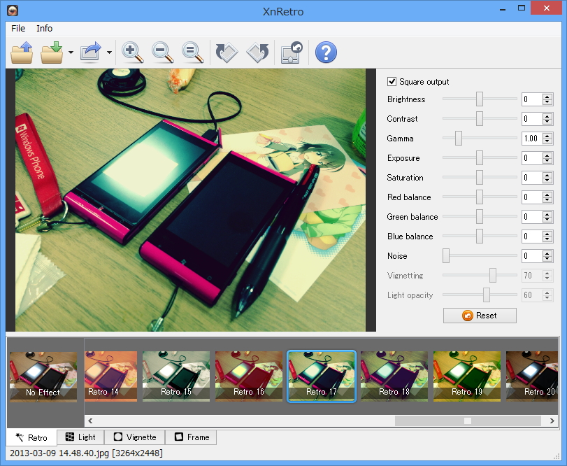 20種類のレトロ（Retro）風カラーエフェクト