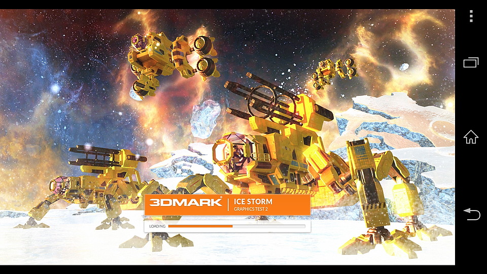 各テストの前には、ローディング画面が表示される