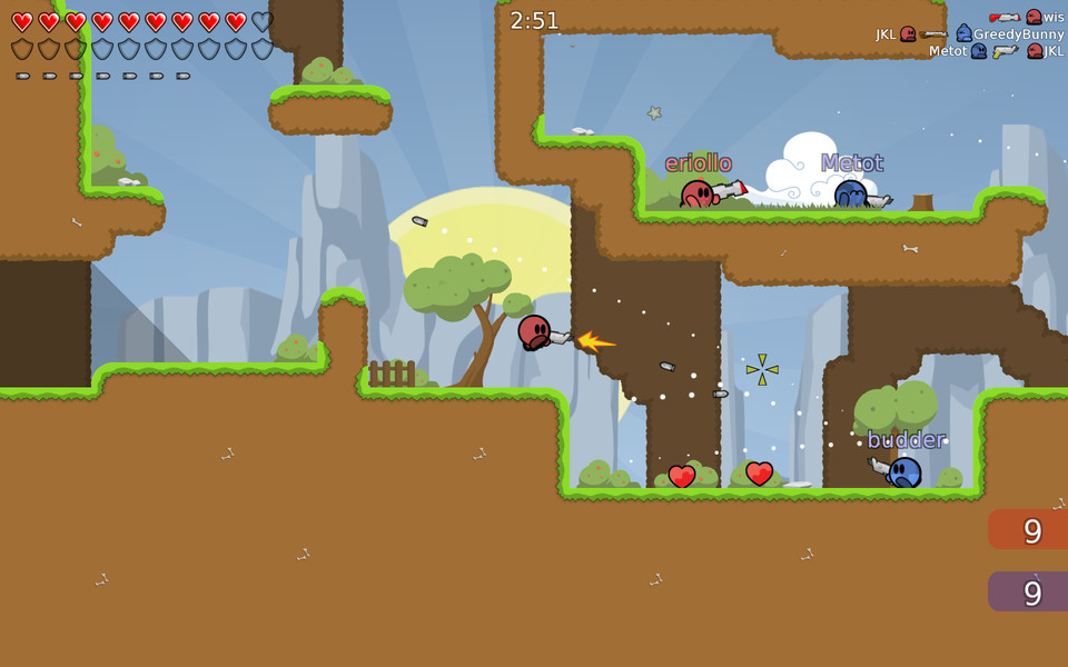 標準装備のピストル。連射が効くが威力は低く、判定も小さいため少々頼りない