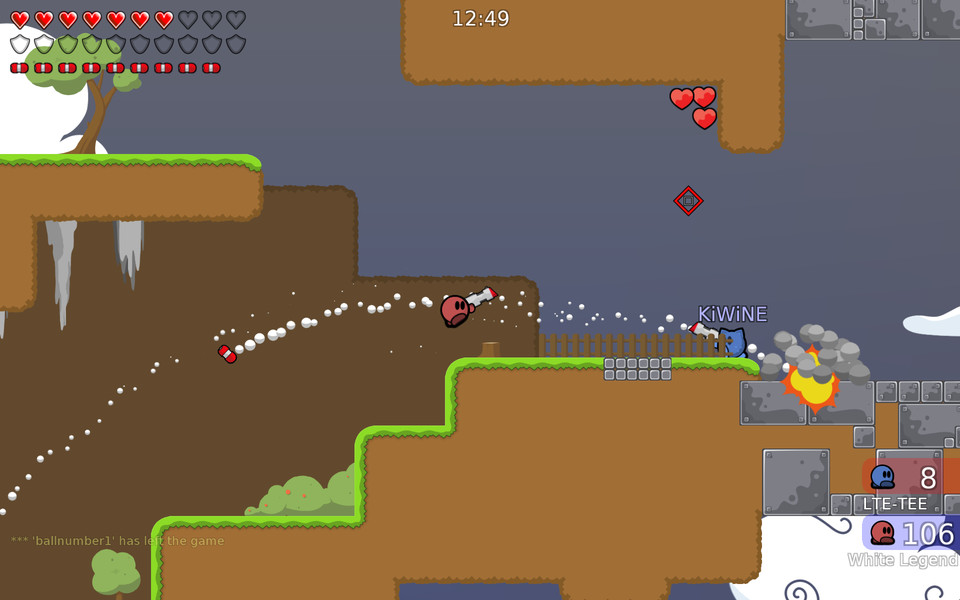 ロケットランチャーは着弾点で爆発する武器。当てやすく使い勝手がいい