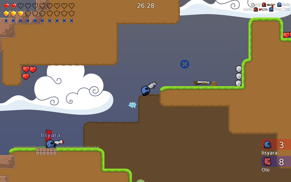 CTFは敵陣にある旗を奪うゲーム。敵を倒してもポイントになるが、旗を奪われると大量失点になるので、お互いに旗を狙うことになる