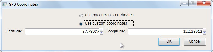 GPSの位置情報を再現