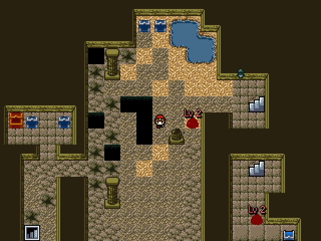 モンスターは見える上に動かないので、避けて通ってOK