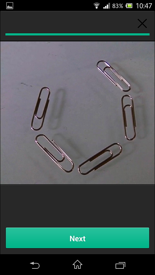 ［Finish］ボタンを押すか、合計撮影時間が6秒に達すると、動画が合成され、動画をループ再生して確認できる