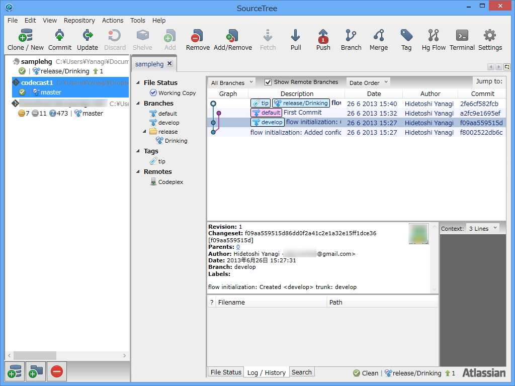 “Mercurial”をサポート