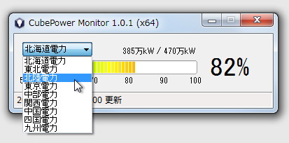 電力使用状況を表示できる電力会社を9社に増強