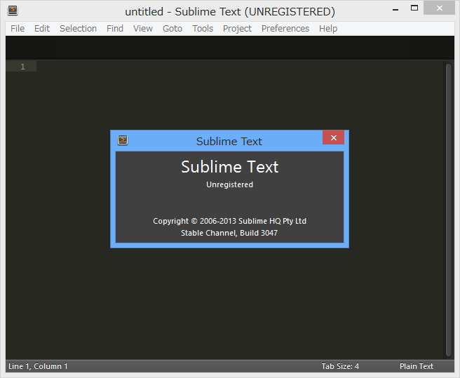 「Sublime Text 3」Build 3047