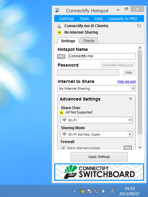 「Connectify Hotspot」v6.0.0.28615