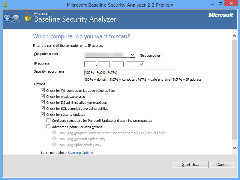 利用中の端末またはネットワーク内の複数端末をスキャンして、セキュリティ更新プログラムの適用状況やセキュリティに関する設定ミスを調査