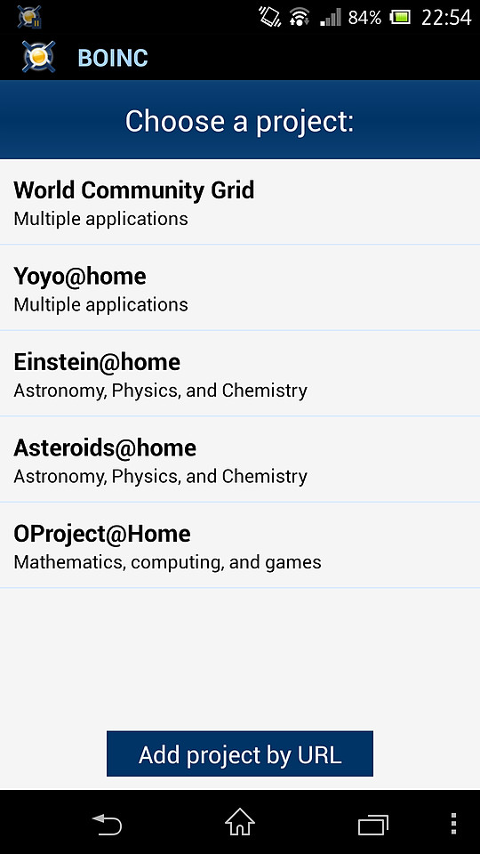 初回起動時に表示される画面で参加したいプロジェクトを選択する