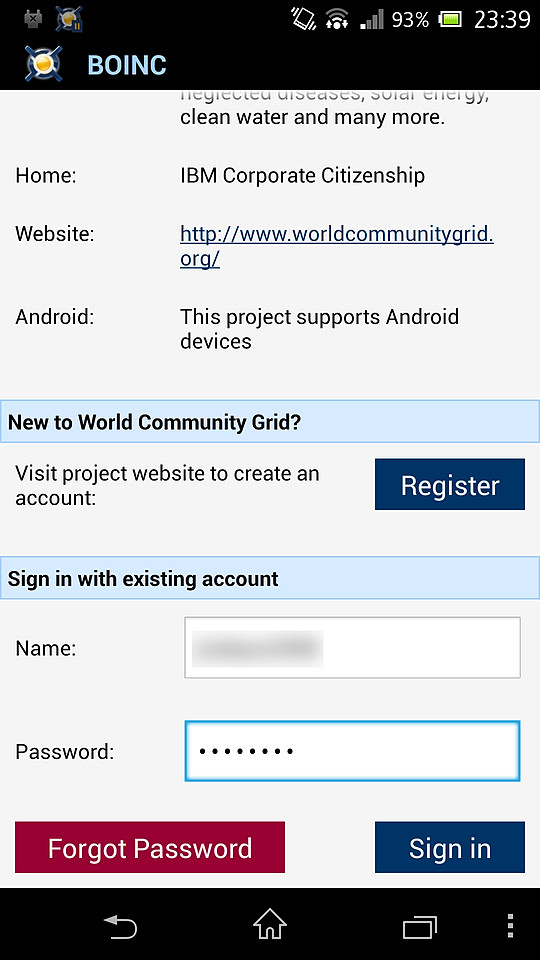 ユーザー登録したメールアドレスまたはユーザー名、パスワードを入力してログイン