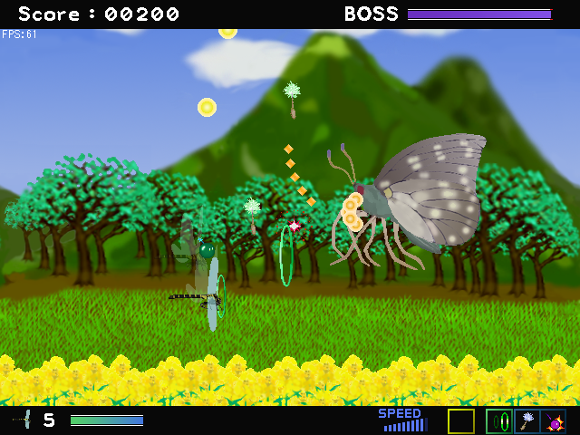 ステージの最後にはボスが登場。右上のゲージをゼロにすれば勝利だ