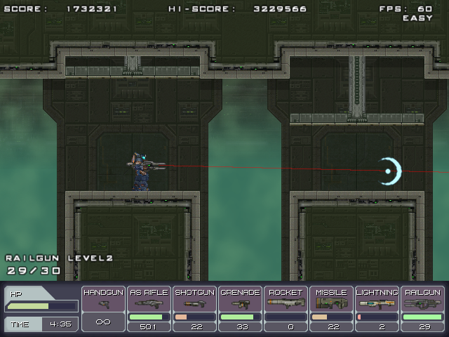 落ちてくる天井、輸送船の上に乗って空から来る敵機を迎え撃つ展開など、ステージ構成は多彩