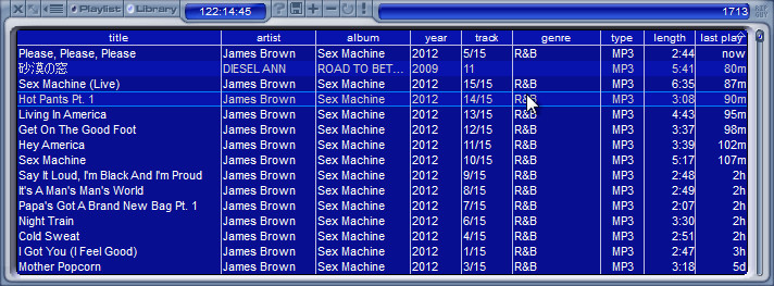 簡易ライブラリ画面