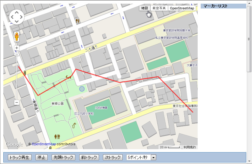オープンストリートマップを利用した地図ページ