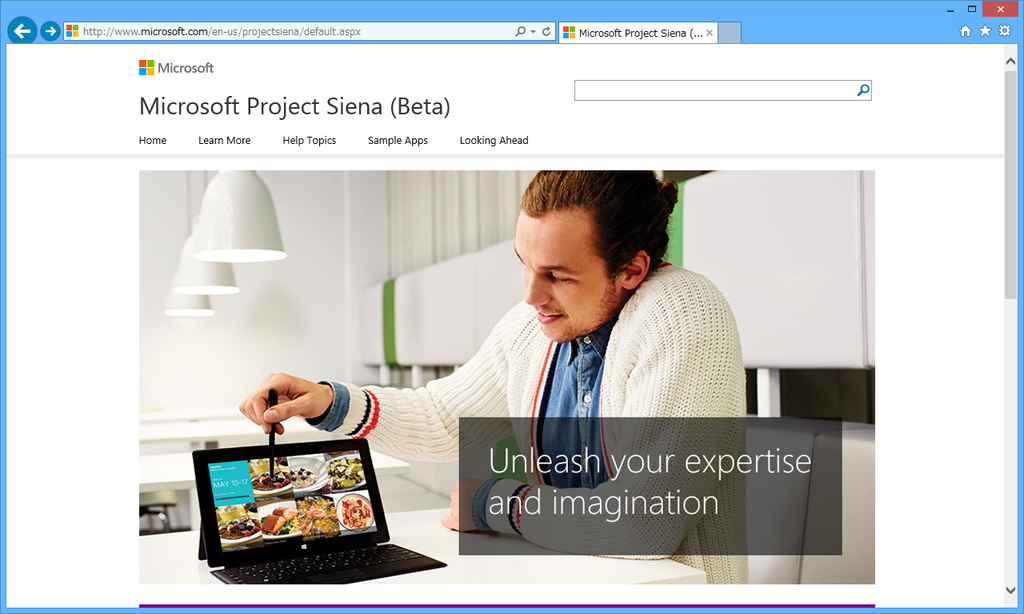 「Project Siena」のWebサイト