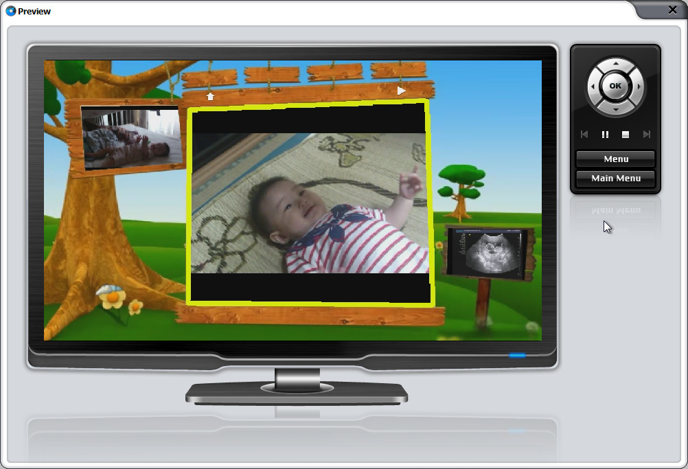 実際にDVDを再生した際の動作を確認可能