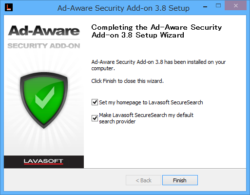 インストールの際、ホームページとデフォルトの検索エンジンの設定変更を拒否することが可能