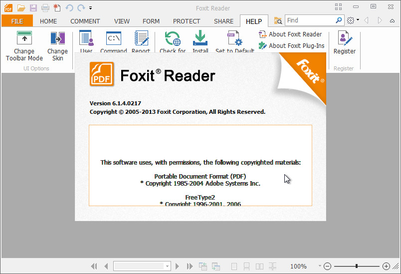 「Foxit Reader」v6.1.4.0217