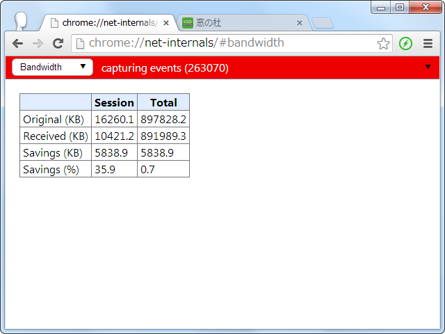 “chrome://net-internals/#bandwidth”