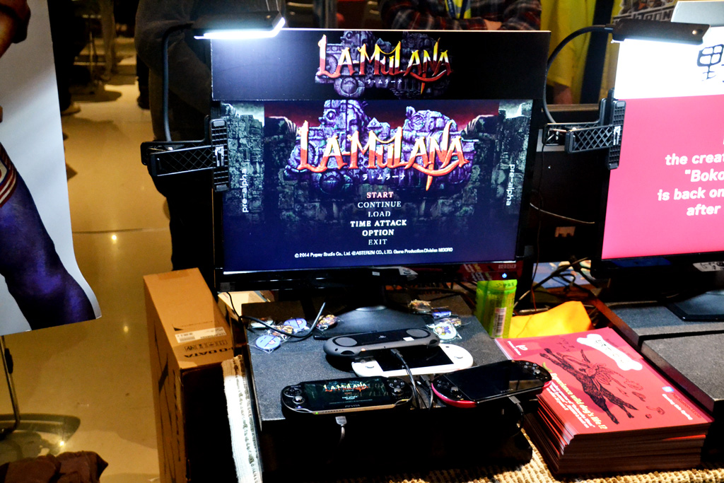 隣のピグミースタジオに置かれた、PS Vita版「LA-MULANA」