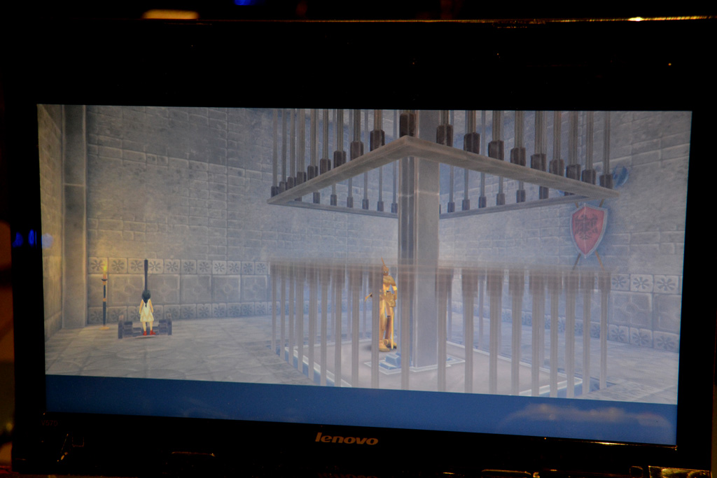 2人を交互に操作して、建物に仕掛けられた謎を解いていく