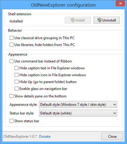 「OldNewExplorer」v1.0.7