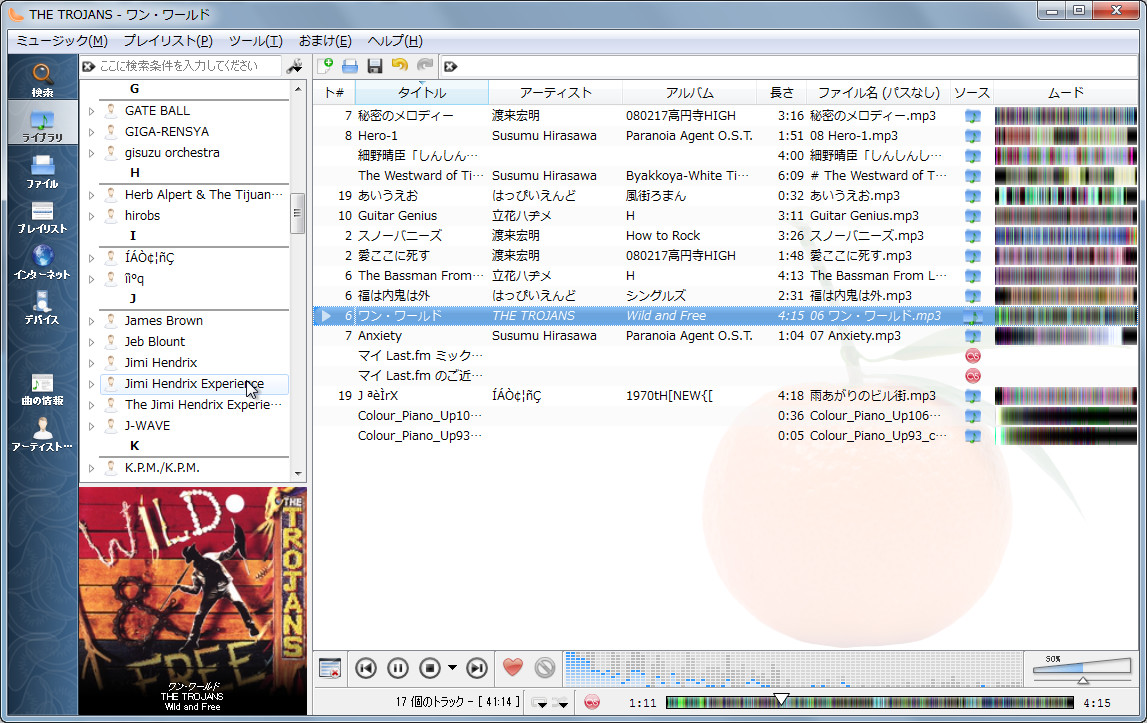 アーティスト別のツリー