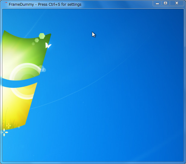 起動すると枠のみのウィンドウが表示される