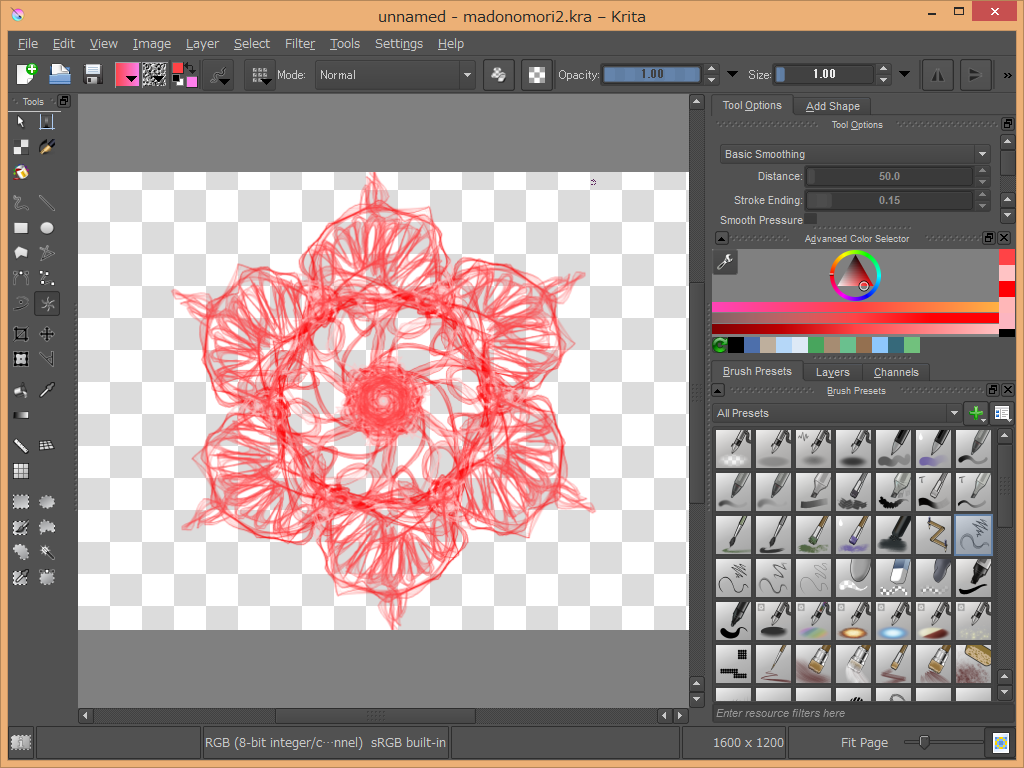 点対称での描画機能を利用した例