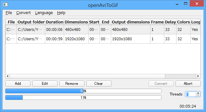 「openAviToGif」v0.5.1