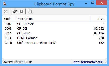 「Clipboard Format Spy」v4.1.1