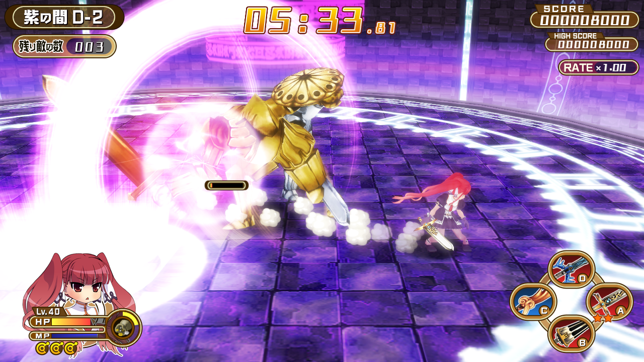 基本アクションは攻撃とダッシュ、ジャンプというシンプルなもの。ただスピード感はある