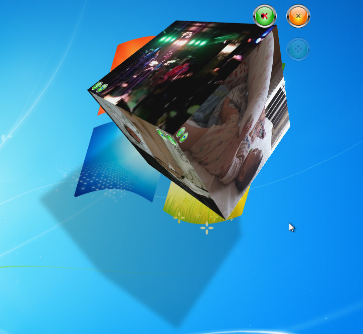 立方体の各面でそれぞれ異なる動画を再生